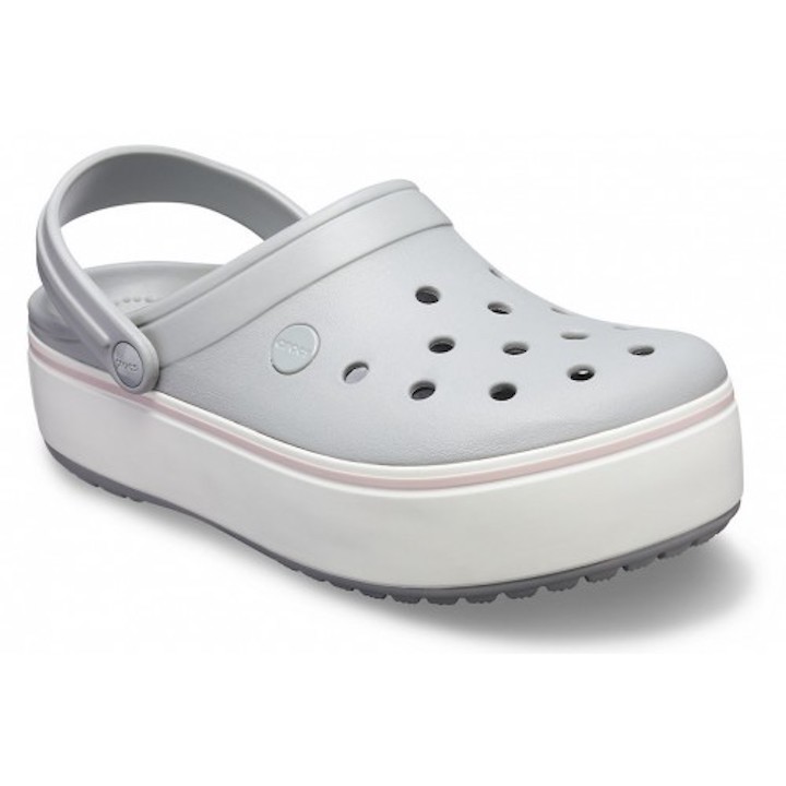 Сабо Crocband Platform Light Grey/Rose