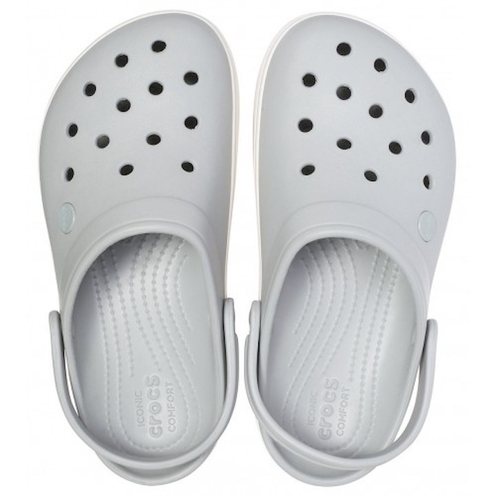 Сабо Crocband Platform Light Grey/Rose