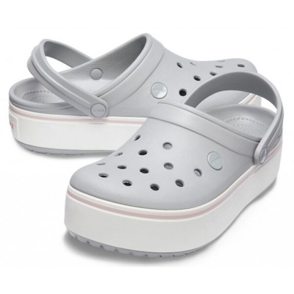 Сабо Crocband Platform Light Grey/Rose